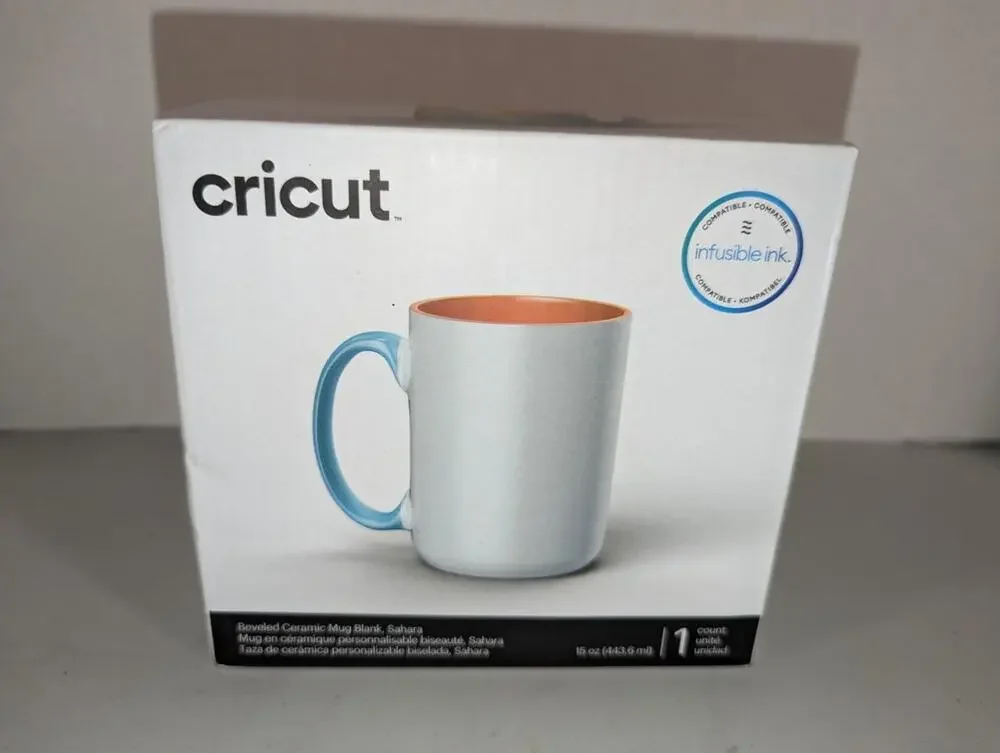 Cricut Beveled Ceramic Mug Blank Sahara NEW -0224